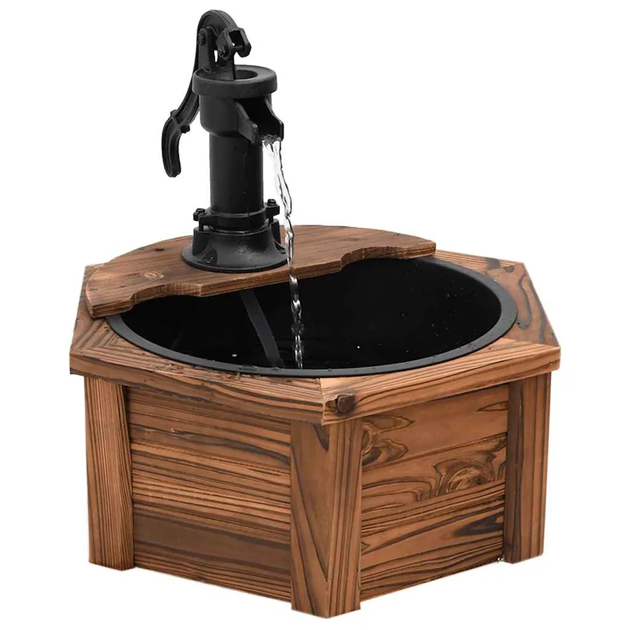 Fontaine à eau avec pompe 57x57x53 cm Bois de sapin massif - 3