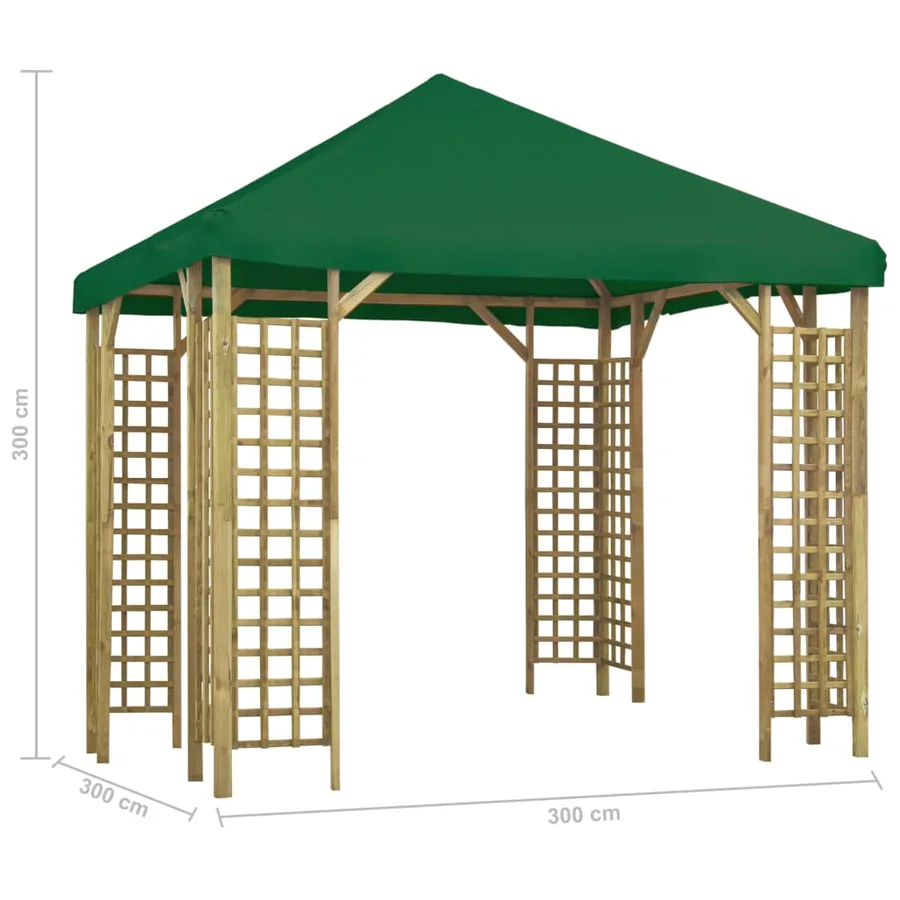Belvédère 3x3 m Vert - 5