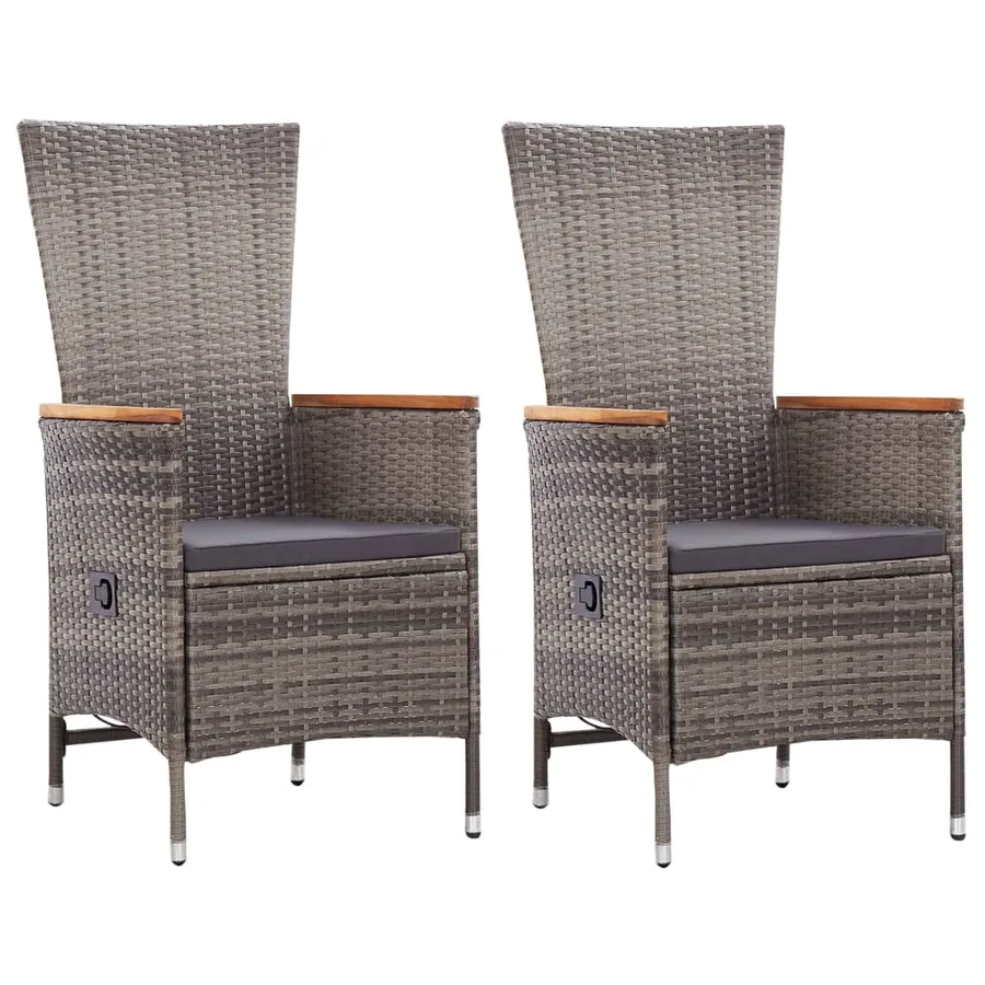 Ensemble à manger de jardin 3 pcs Gris - 2