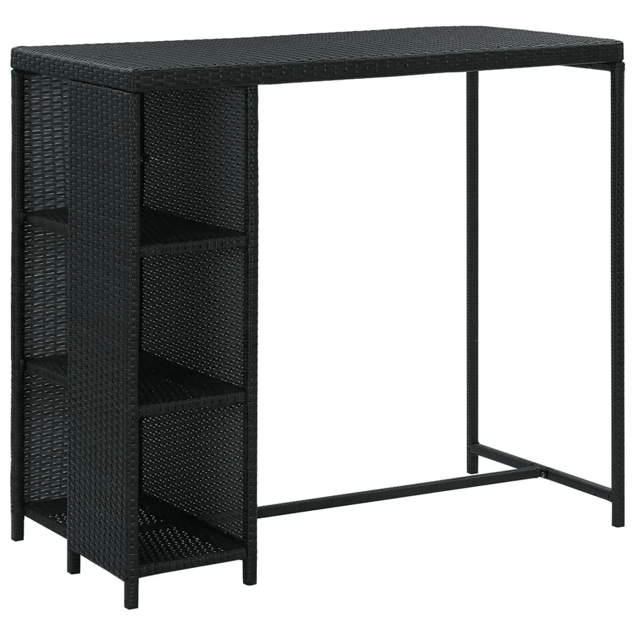 Ensemble de bar de jardin 5 pcs et coussins Résine tressée Noir - 2