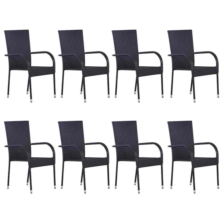 Ensemble à manger de jardin 9 pcs Noir - 5