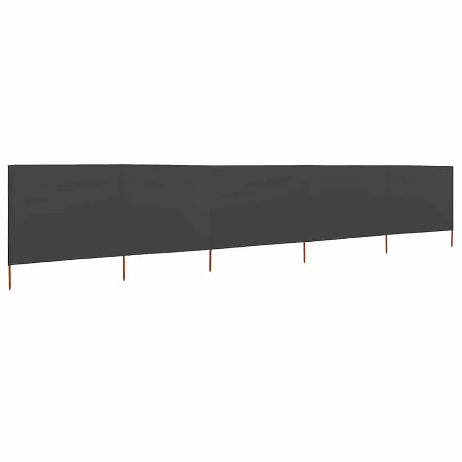 Paravent 5 panneaux Tissu 600 x 160 cm Anthracite - 2