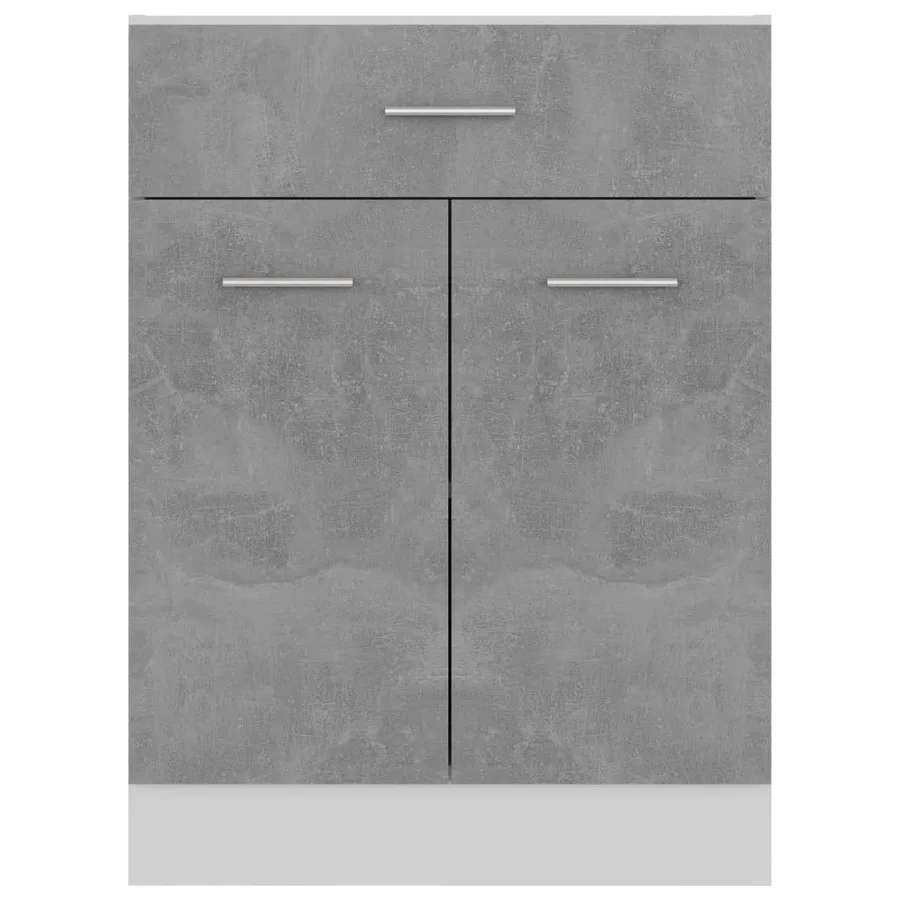Armoire de plancher à tiroir Gris béton Bois d’ingénierie - 5