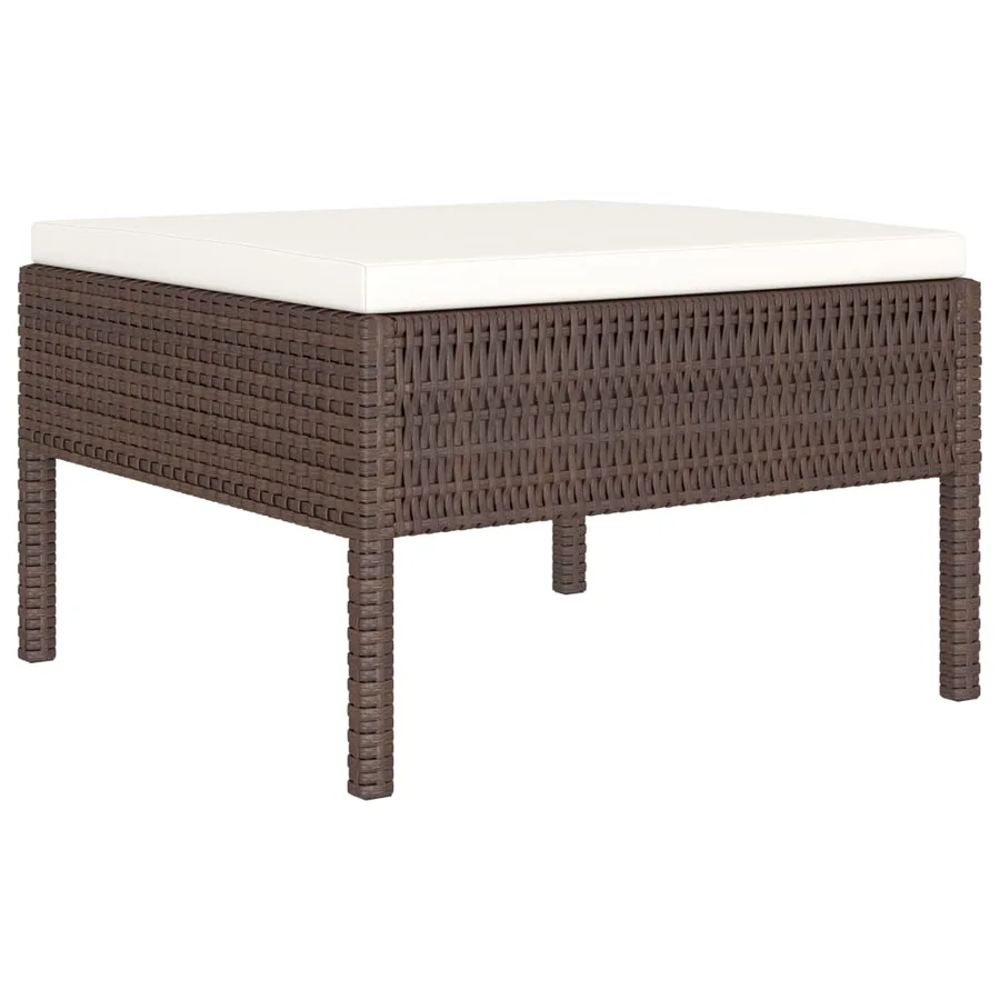 Salon de jardin 6 pcs avec coussins Résine tressée Marron - 4