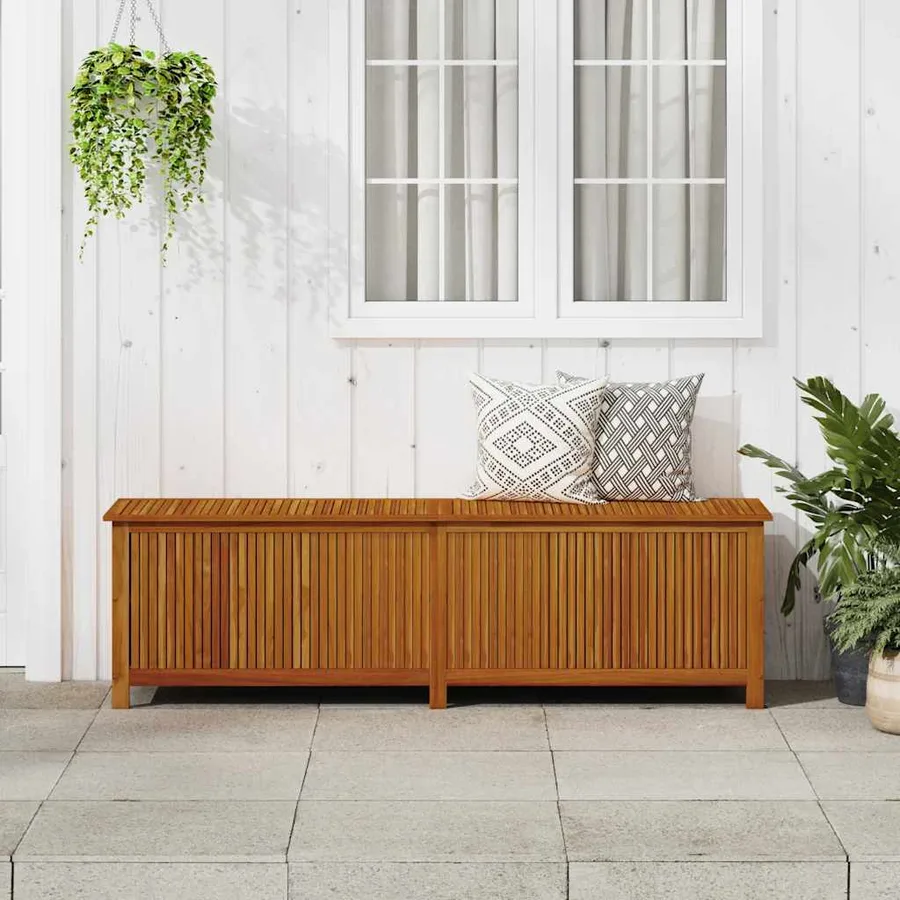 Boîte de rangement de jardin 200x50x58 cm Bois d'acacia solide - 3
