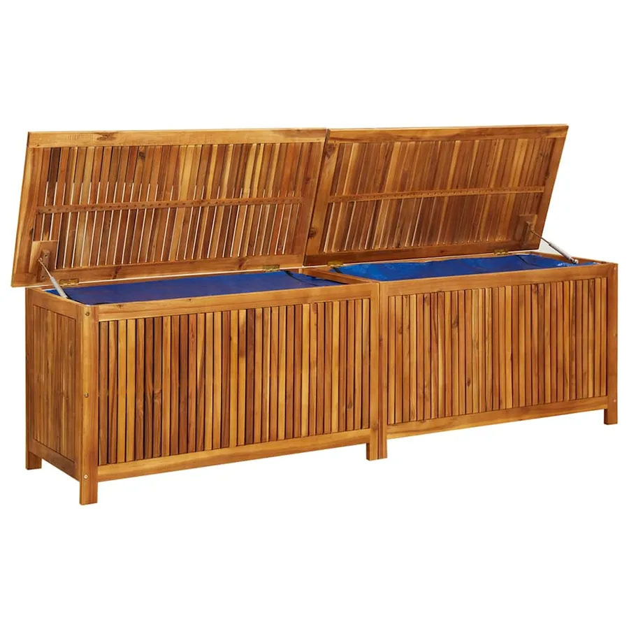 Boîte de rangement de jardin 200x50x58 cm Bois d'acacia solide - 7