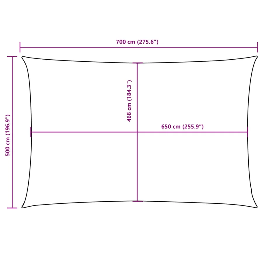Voile de parasol Tissu Oxford rectangulaire 5x7 m Blanc - 10
