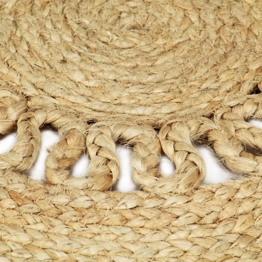 Tapis fait à la main Jute tressée 90 cm - 5
