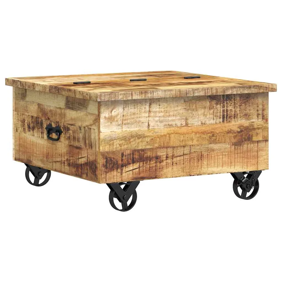 Table basse Bois de manguier brut 70 x 70 x 40 cm - 8