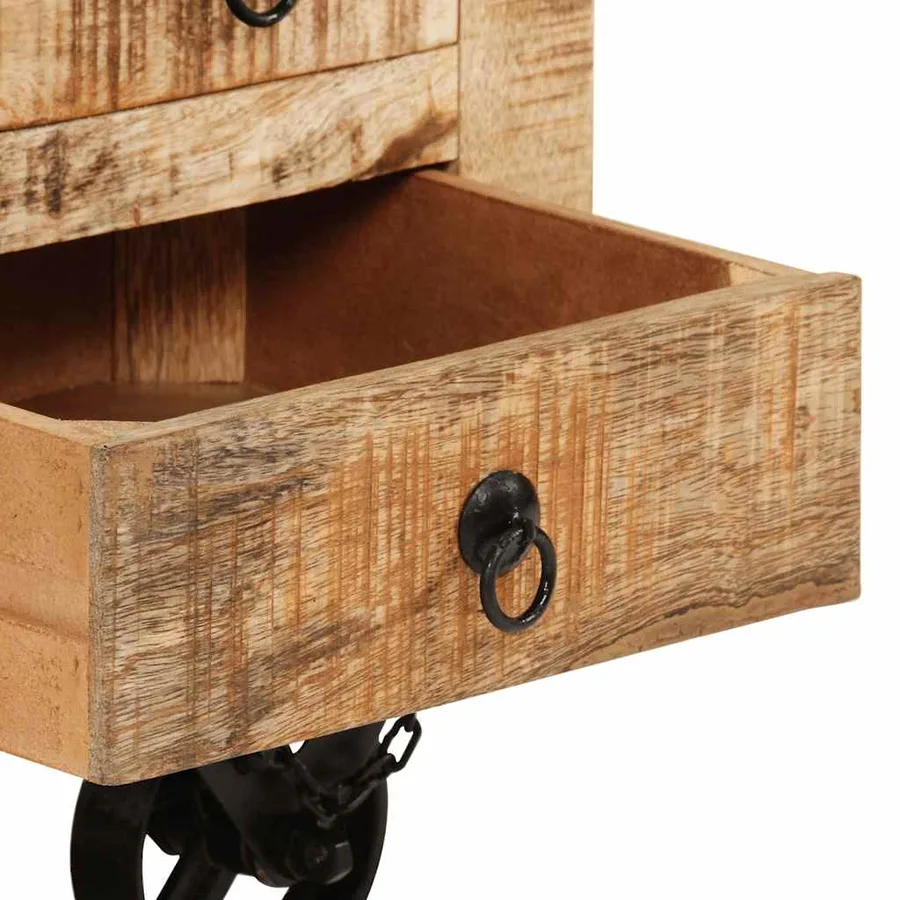 Table basse Bois de manguier brut 70 x 70 x 40 cm - 9