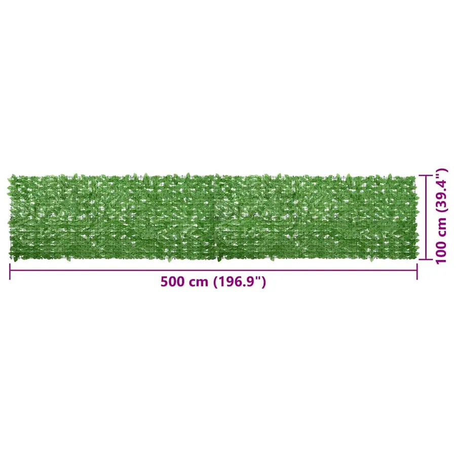 Écran de balcon avec feuilles vert 500x100 cm - 7