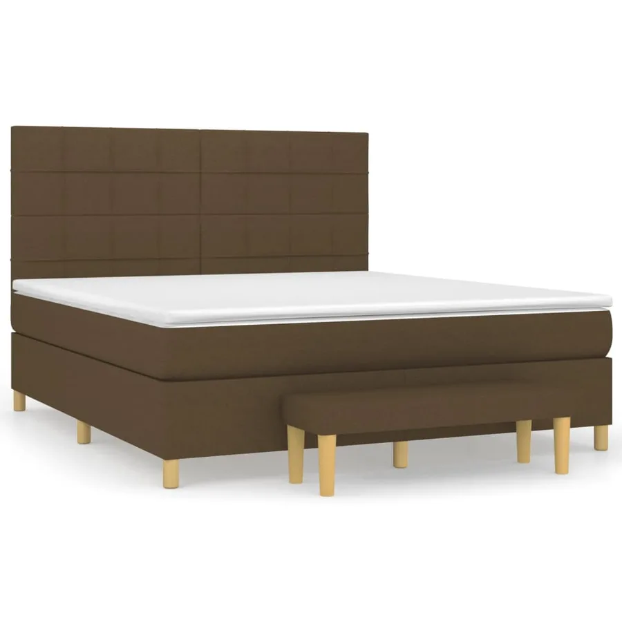 Sommier à lattes de lit avec matelas Marron foncé 180x200 cm - 2