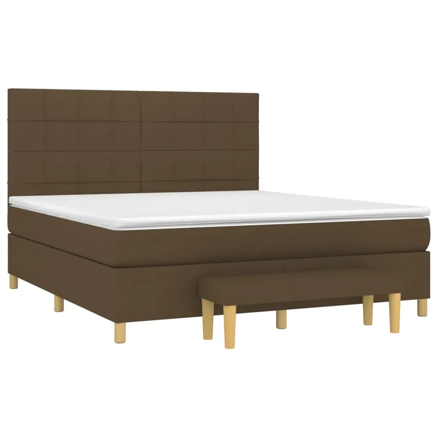 Sommier à lattes de lit avec matelas Marron foncé 180x200 cm - 3