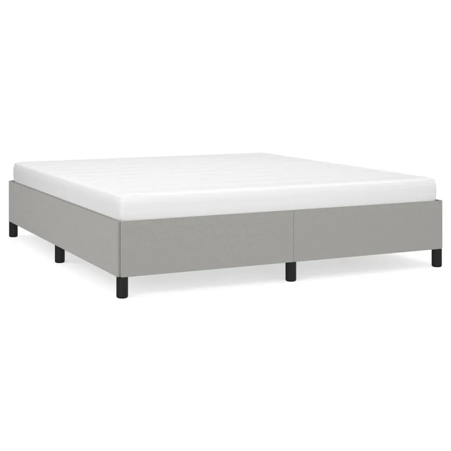 Cadre de lit sans matelas gris clair 160x200 cm tissu - 2