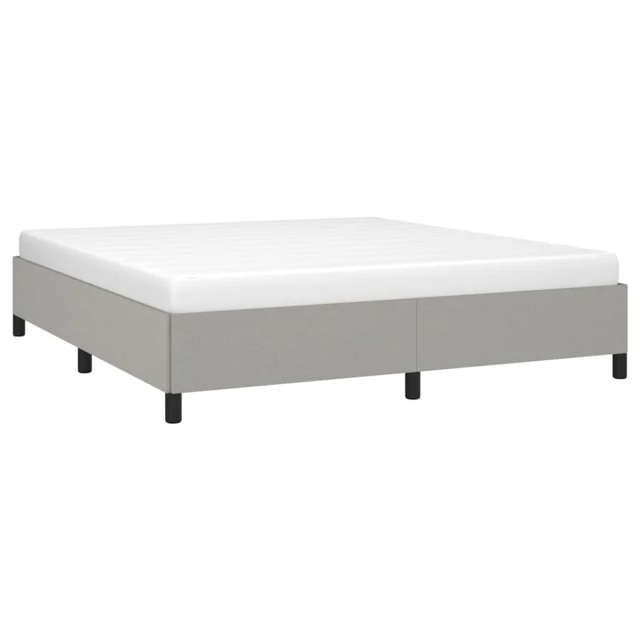 Cadre de lit sans matelas gris clair 160x200 cm tissu - 3