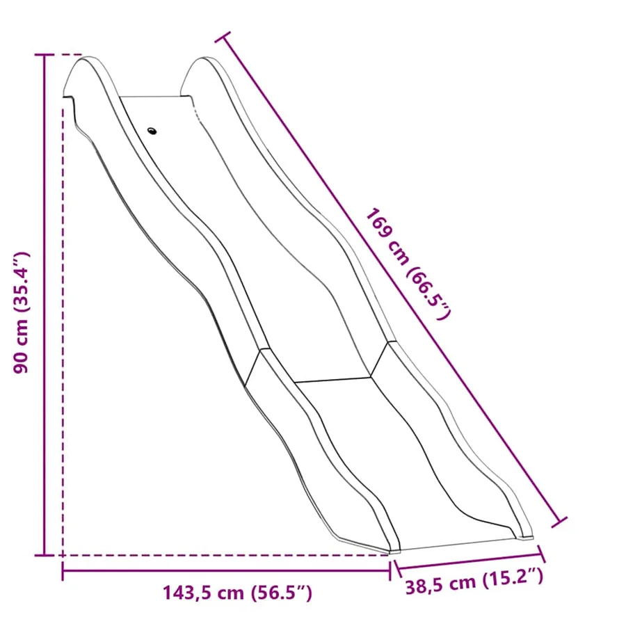 Toboggan de jeu bleu 169x38,5 cm polypropylène - 7