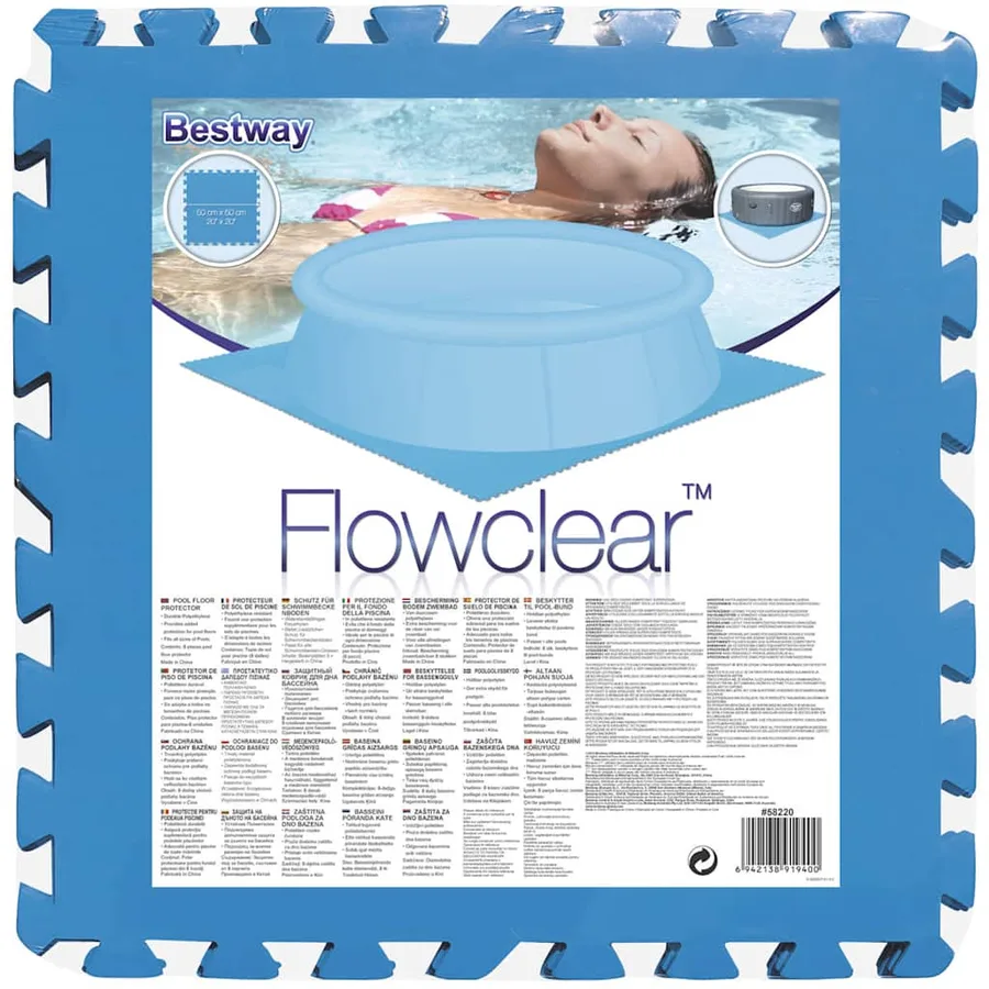 Bestway Protecteurs de plancher de piscine 8 pcs Bleu 58220 - 5