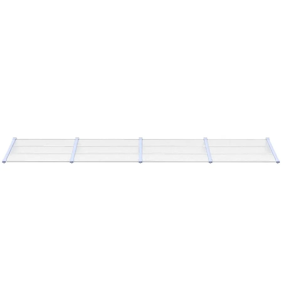 Auvent de porte Gris et transparent 396x90 cm Polycarbonate - 3