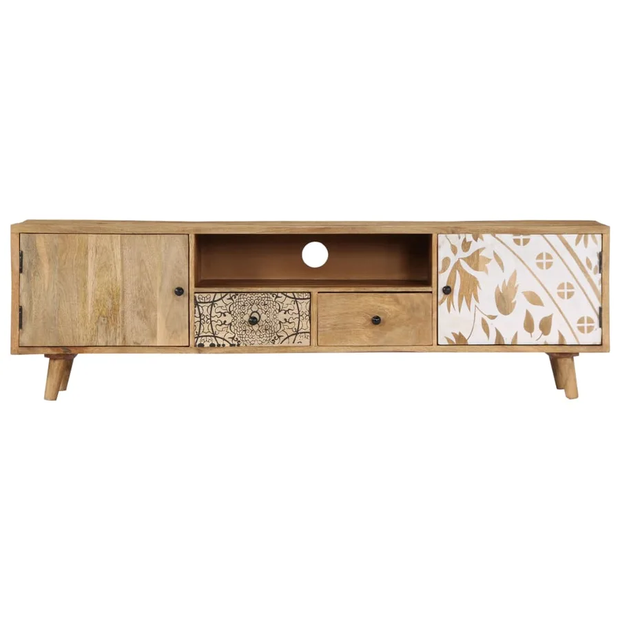 Meuble TV 140x30x40 cm Bois de manguier massif - 2