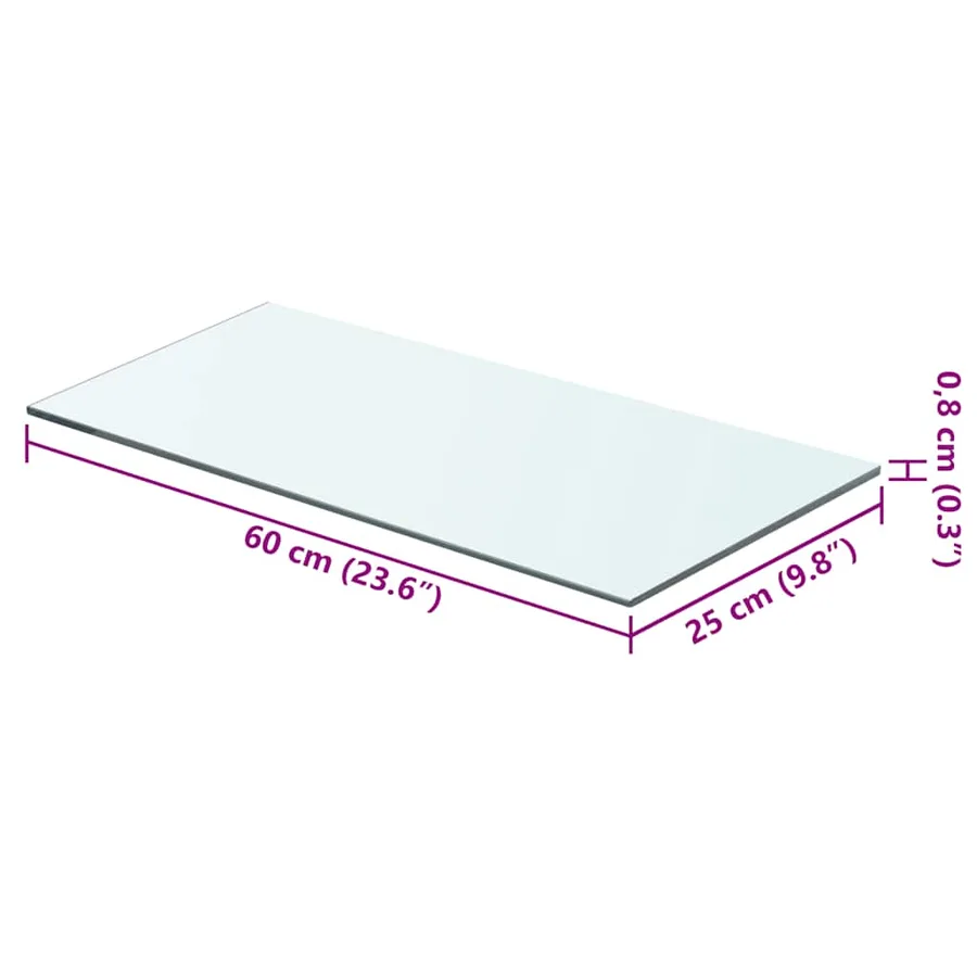 Panneaux d'étagère 2 pcs Verre Transparent 60x25 cm - 4