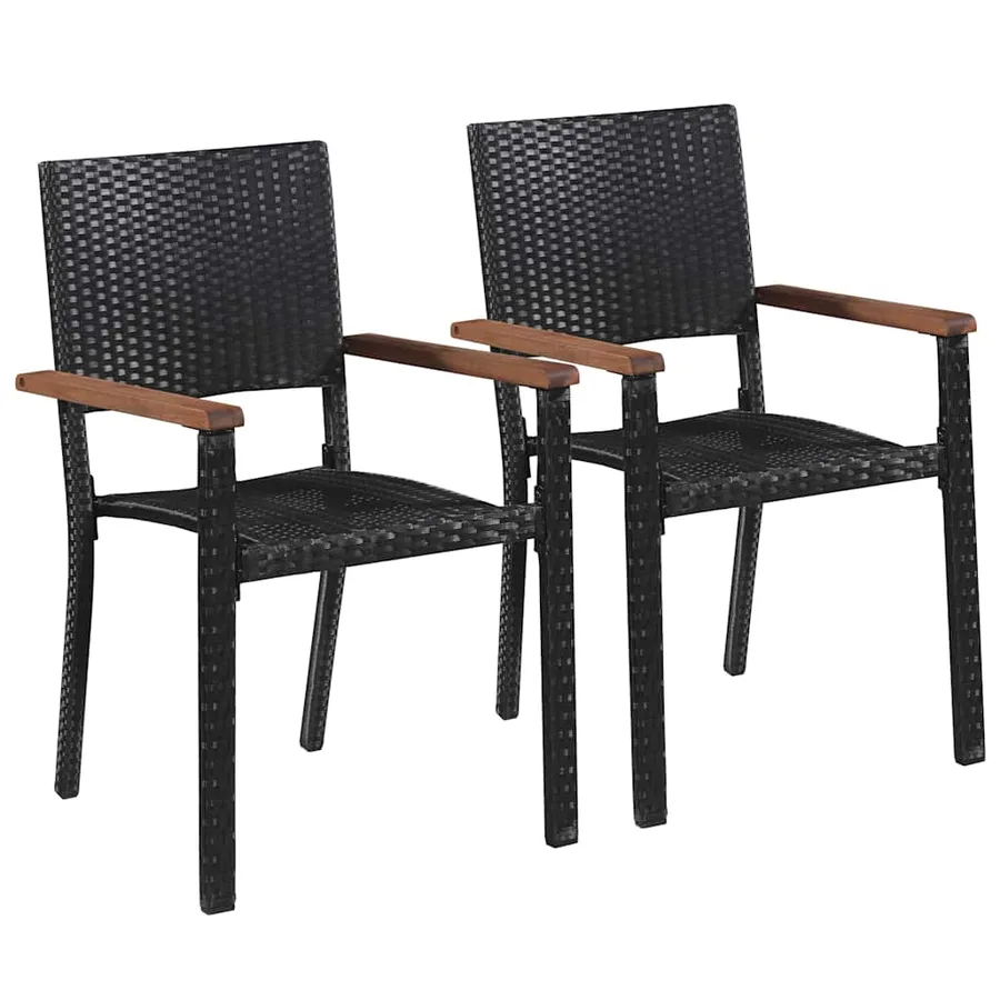 Ensemble à manger de jardin 3 pcs Noir - 3