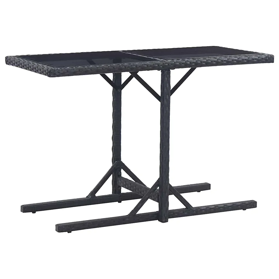 Ensemble à manger de jardin 3 pcs Noir - 7