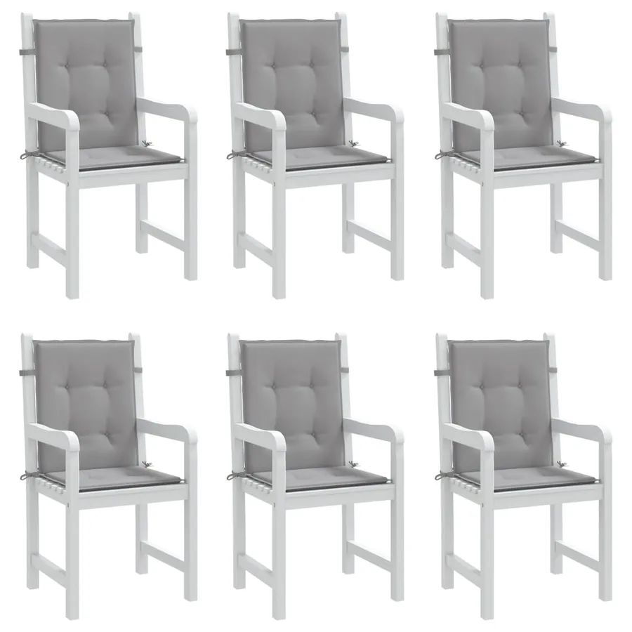 Coussins de chaise de jardin à dossier bas lot de 6 gris - 4