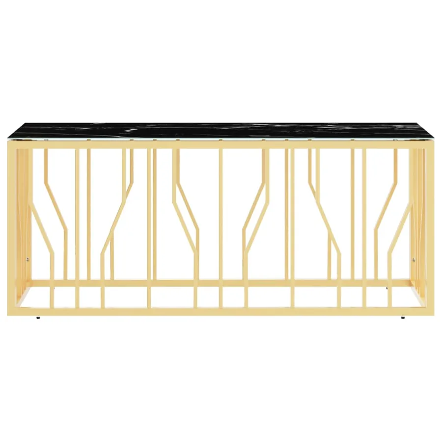 Table basse doré 110x45x45 cm acier inoxydable et verre - 3