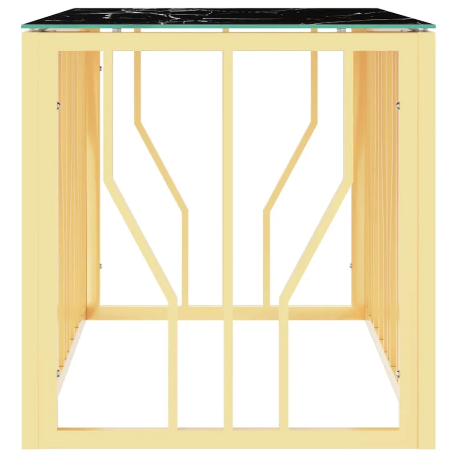 Table basse doré 110x45x45 cm acier inoxydable et verre - 4