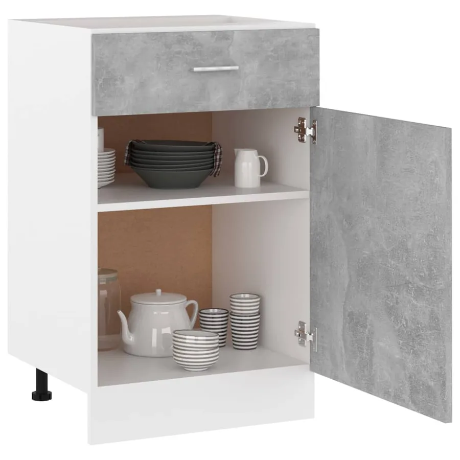 Armoire à tiroirs "Lyon" Gris béton 50 x 46 x 81,5 cm Bois d'ingénierie - 4