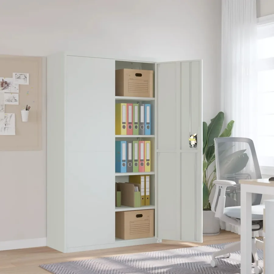 Classeur gris clair 105x40x180 cm acier