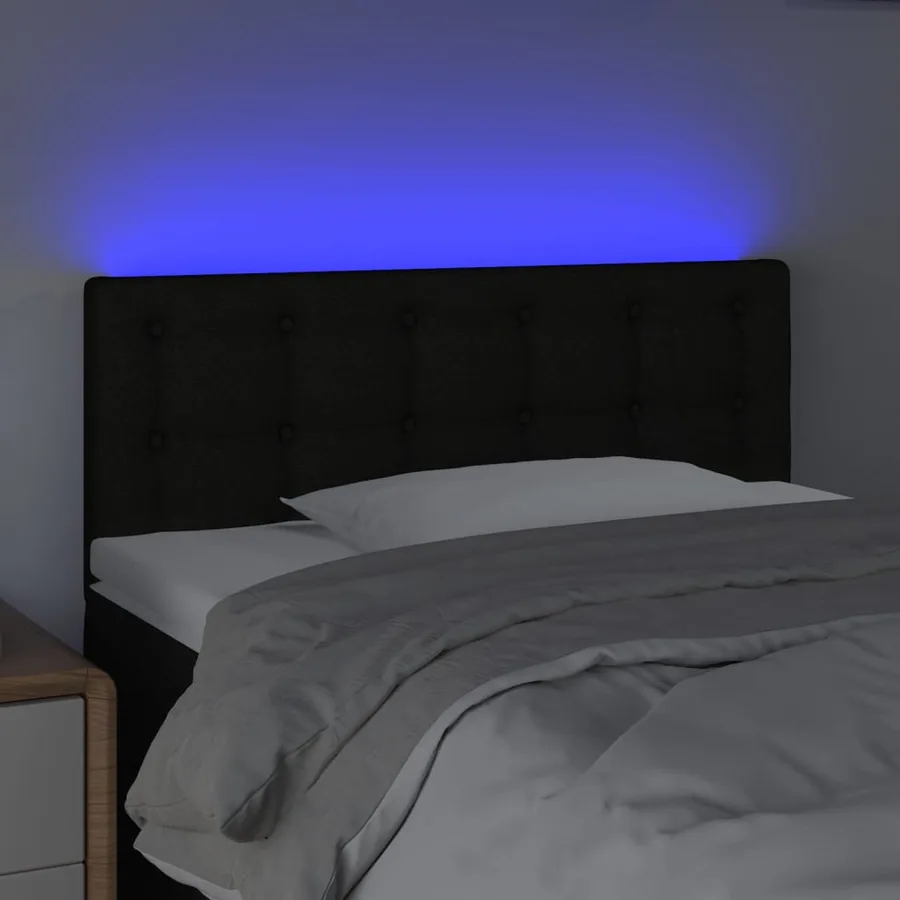 Tête de lit à LED Noir 100x5x78/88 cm Tissu - 3