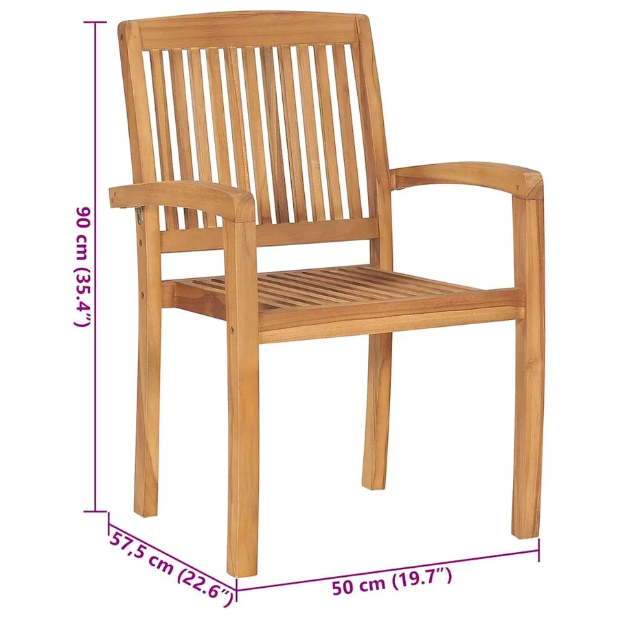 Chaises de jardin lot de 2 et coussins rouge Bois teck massif - 13