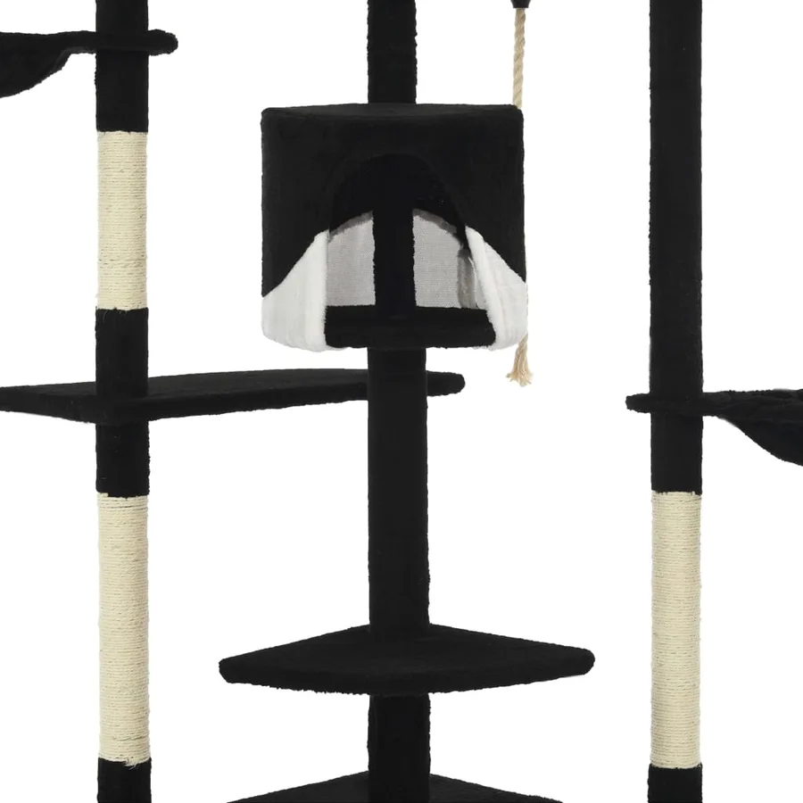 Arbre à chat avec griffoirs en sisal 203 cm noir et blanc - 5