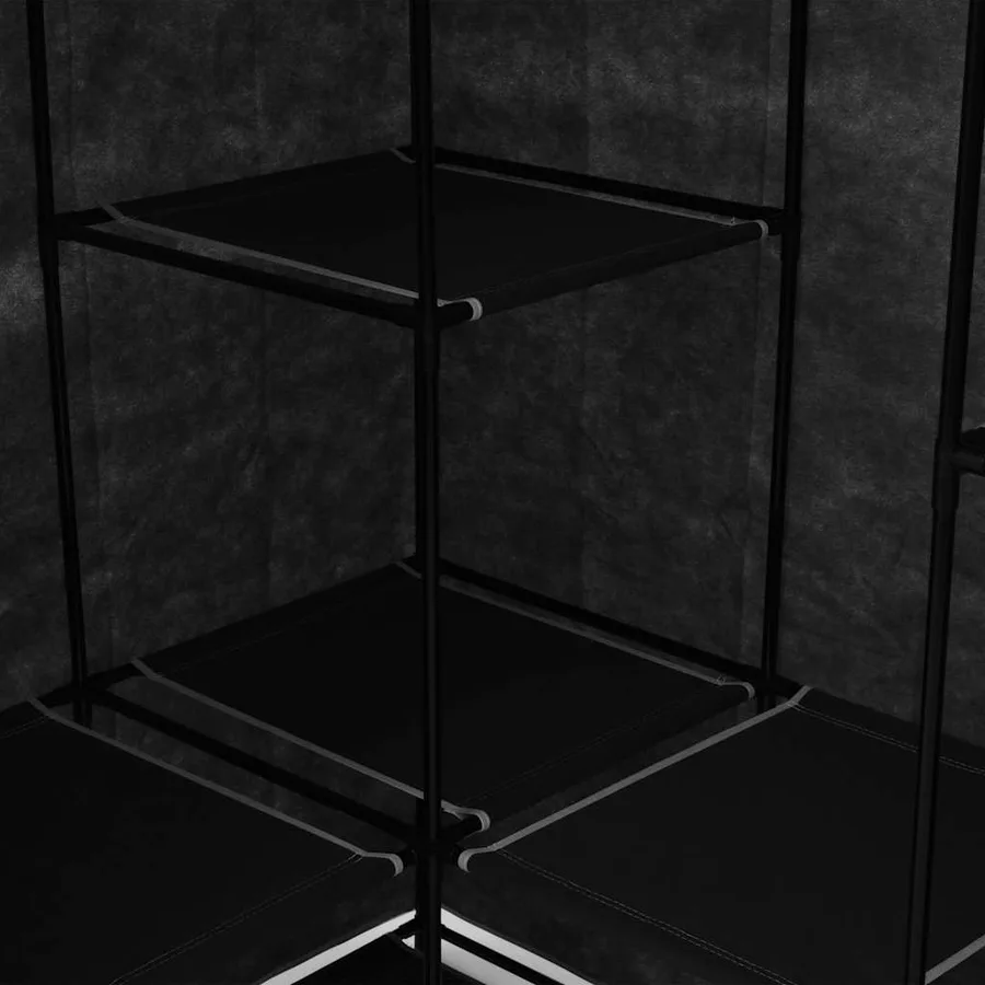 Garde-robe d'angle Noir 130x87x169 cm - 6