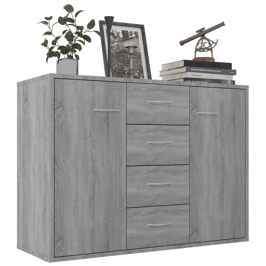 Buffet Sonoma gris 88x30x65 cm Bois d'ingénierie - 3