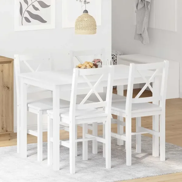 Ensemble de salle à manger 5 pcs Blanc