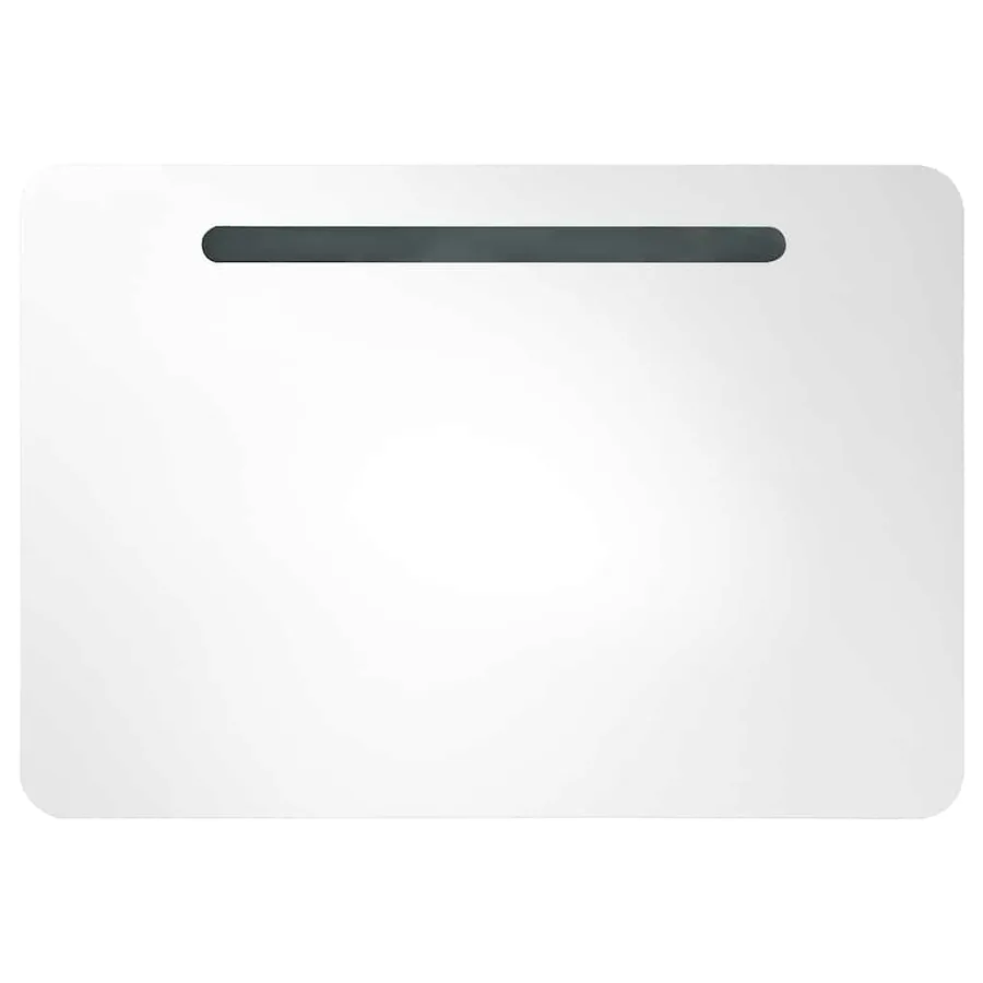 Armoire de salle de bain à miroir LED 80x9,5x55 cm - 4