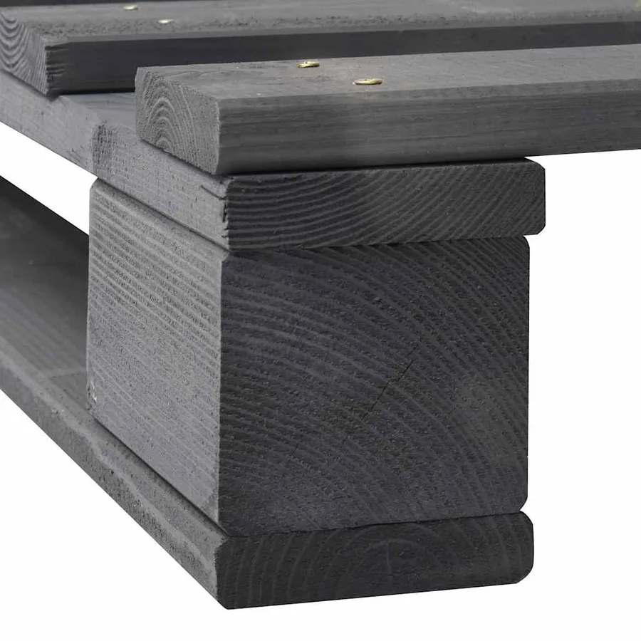 Cadre de lit de palette sans matelas gris 180x200cm bois massif - 6