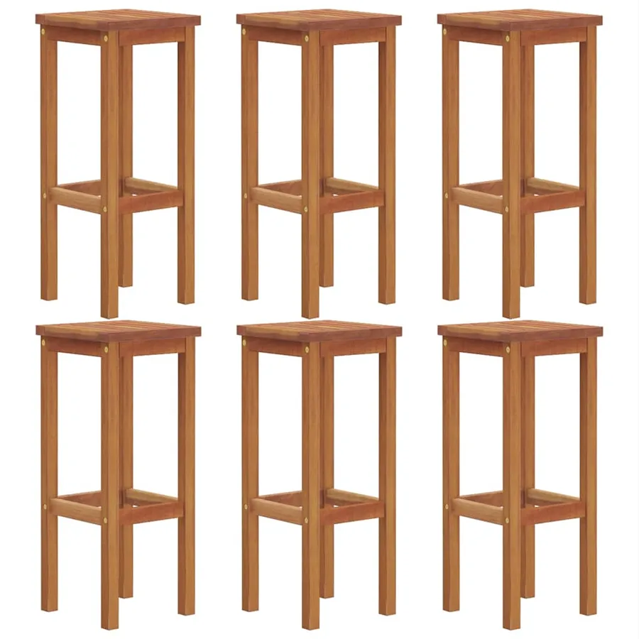 Ensemble de bar de jardin 7 pcs bois d'acacia solide - 5