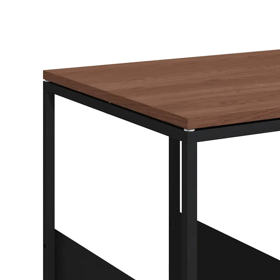 Table d'appoint avec roues noir 55x36x63,5 cm bois d'ingénierie - 7
