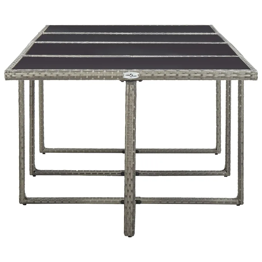 Ensemble à manger d'extérieur 13pcs et coussins poly rotin Gris - 7