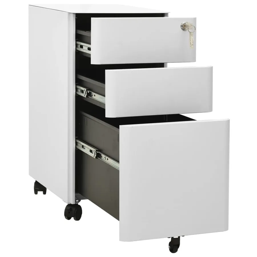 Classeur mobile Gris clair 30x45x59 cm Acier - 5