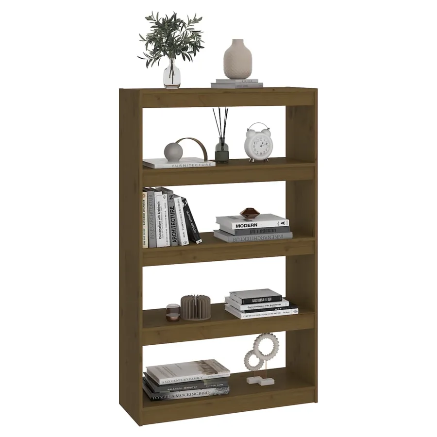 Bibliothèque/Séparateur de pièce Marron miel 80x30x135,5 cm Pin - 4