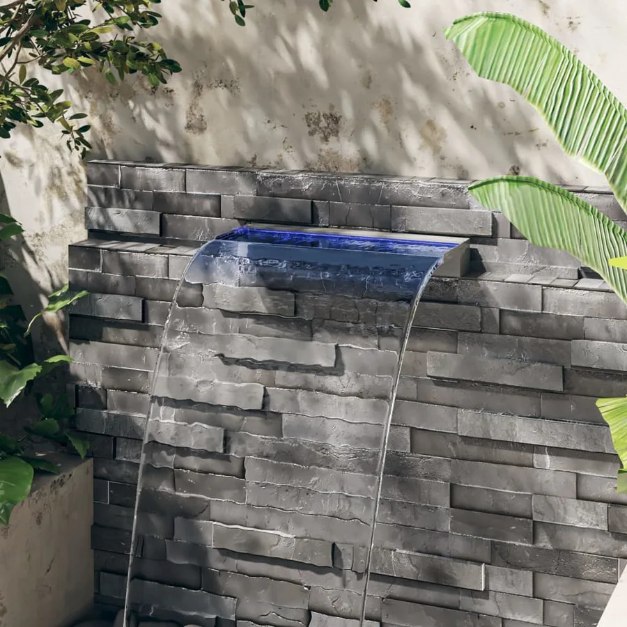 Déversoir pour cascade avec LED RVB Inox 60 cm - 3