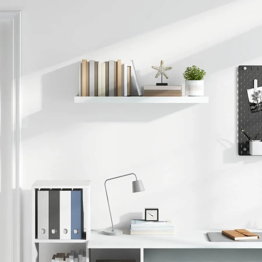 Étagère murale flottante Blanc brillant 90x23,5x3,8 cm MDF - 3
