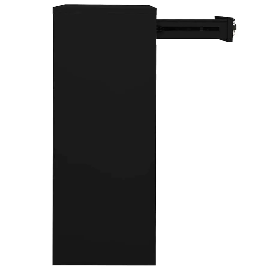 Armoire de bureau Noir 90x40x102 cm Acier - 4
