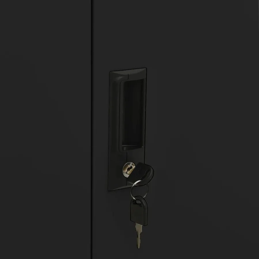 Armoire de bureau Noir 90x40x102 cm Acier - 7