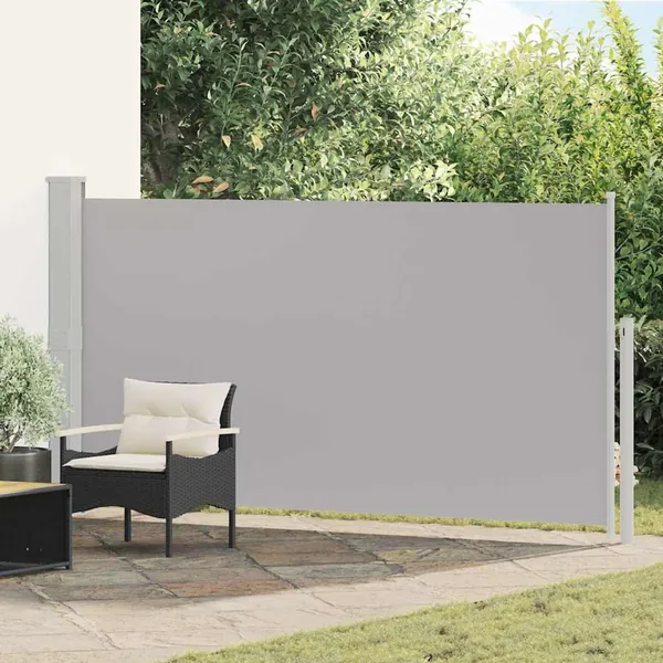 Auvent latéral rétractable de patio 170x300 cm Gris
