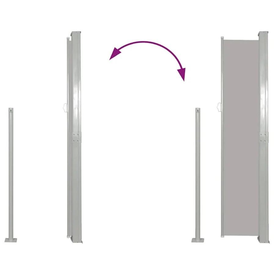 Auvent latéral rétractable de patio 170x300 cm Gris - 7